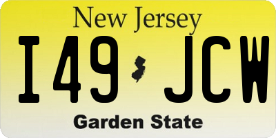 NJ license plate I49JCW