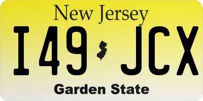 NJ license plate I49JCX