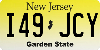 NJ license plate I49JCY