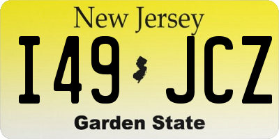 NJ license plate I49JCZ