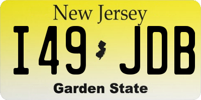 NJ license plate I49JDB
