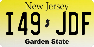 NJ license plate I49JDF
