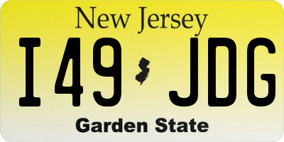 NJ license plate I49JDG