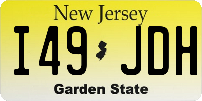 NJ license plate I49JDH