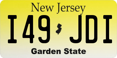 NJ license plate I49JDI