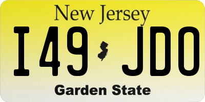 NJ license plate I49JDO