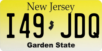 NJ license plate I49JDQ
