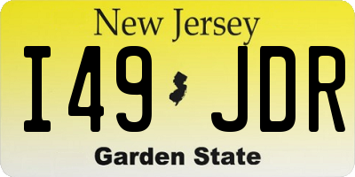 NJ license plate I49JDR