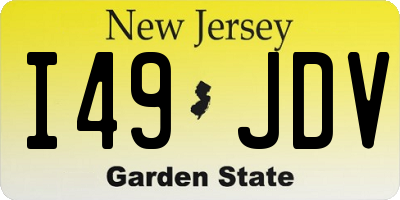 NJ license plate I49JDV