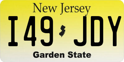 NJ license plate I49JDY
