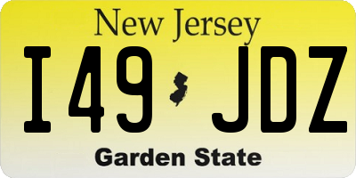 NJ license plate I49JDZ