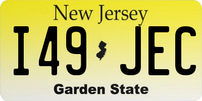 NJ license plate I49JEC