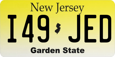 NJ license plate I49JED