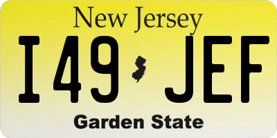 NJ license plate I49JEF