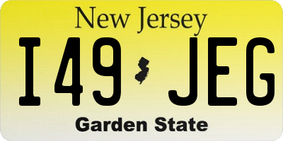 NJ license plate I49JEG