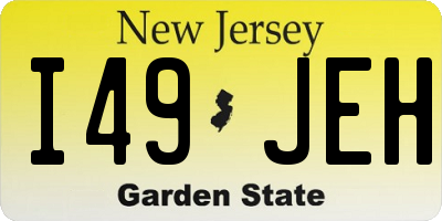 NJ license plate I49JEH
