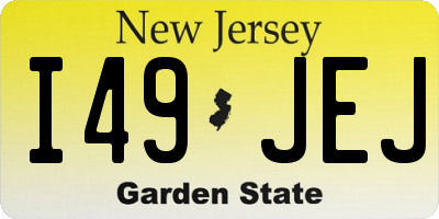NJ license plate I49JEJ