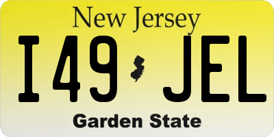 NJ license plate I49JEL