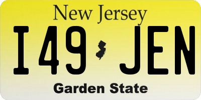 NJ license plate I49JEN