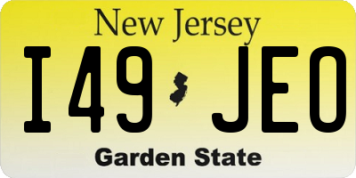 NJ license plate I49JEO