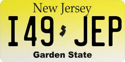 NJ license plate I49JEP
