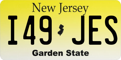 NJ license plate I49JES