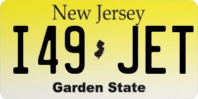 NJ license plate I49JET