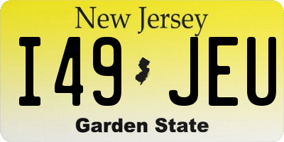 NJ license plate I49JEU