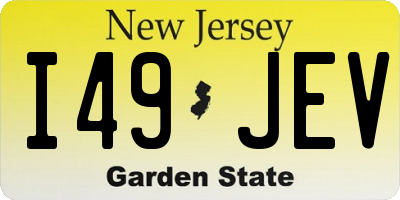 NJ license plate I49JEV