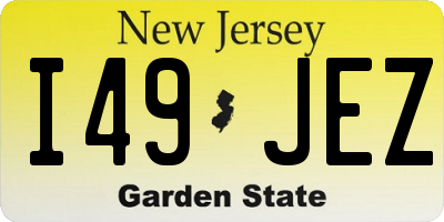NJ license plate I49JEZ