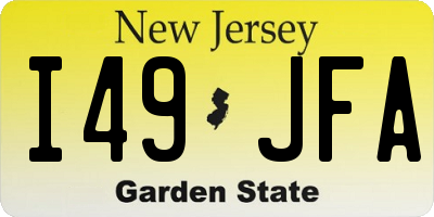 NJ license plate I49JFA