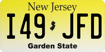 NJ license plate I49JFD