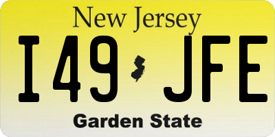 NJ license plate I49JFE