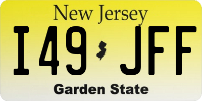 NJ license plate I49JFF