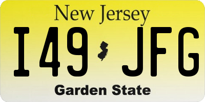 NJ license plate I49JFG
