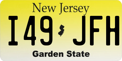 NJ license plate I49JFH