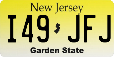 NJ license plate I49JFJ