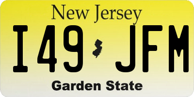 NJ license plate I49JFM