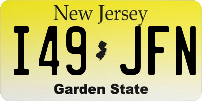 NJ license plate I49JFN