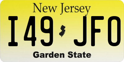 NJ license plate I49JFO
