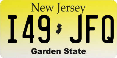 NJ license plate I49JFQ