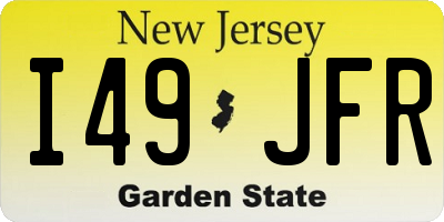 NJ license plate I49JFR