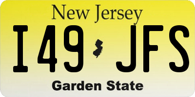 NJ license plate I49JFS