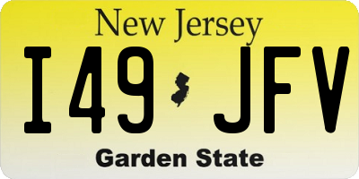 NJ license plate I49JFV