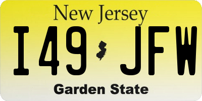 NJ license plate I49JFW