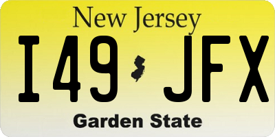 NJ license plate I49JFX