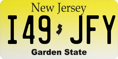 NJ license plate I49JFY