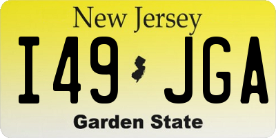NJ license plate I49JGA