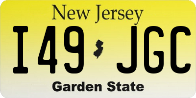 NJ license plate I49JGC
