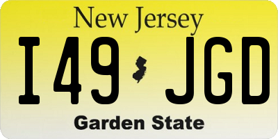 NJ license plate I49JGD